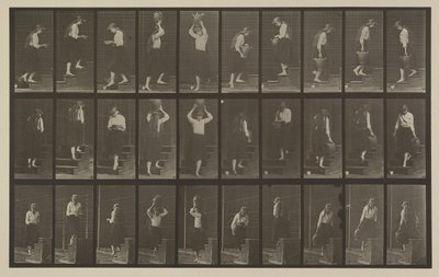 Plaat nummer 504. Op- en aflopende trappen door Eadweard Muybridge