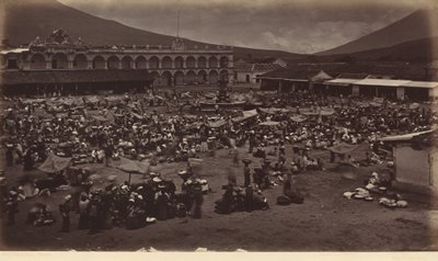 Plein en onderkoninklijk paleis, Antigua Guatemala door Eadweard Muybridge
