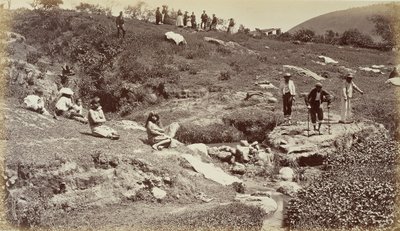 Doek trekken in Almolonga, Guatemala door Eadweard Muybridge