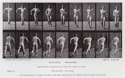 Het Menselijk Lichaam in Beweging: Atleet, Wandelen door Eadweard Muybridge