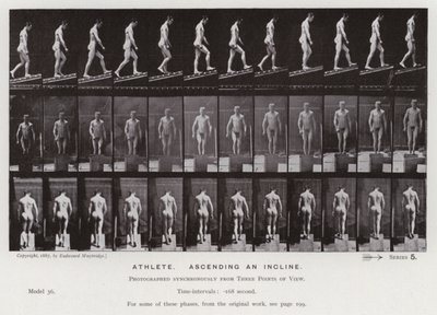 Het Menselijk Lichaam in Beweging: Atleet, een helling opgaand door Eadweard Muybridge