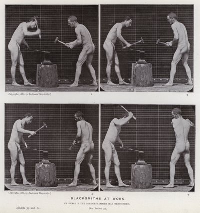 De menselijke figuur in beweging: Smid aan het werk door Eadweard Muybridge
