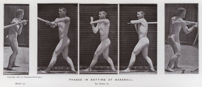 De menselijke figuur in beweging: Fasen in het slaan bij honkbal door Eadweard Muybridge