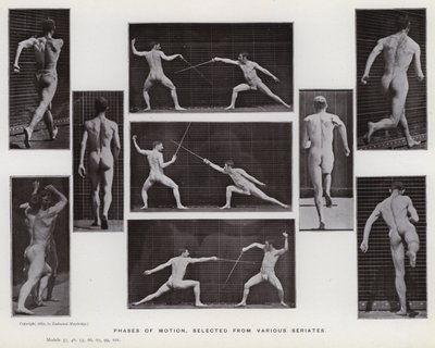 De menselijke figuur in beweging: Fasen van beweging, geselecteerd uit verschillende series door Eadweard Muybridge