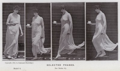 Het menselijk lichaam in beweging: Geselecteerde fasen (zwart-wit foto) door Eadweard Muybridge