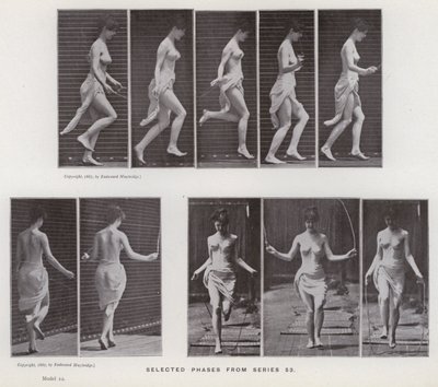 De menselijke figuur in beweging: Geselecteerde fasen uit serie 53 door Eadweard Muybridge