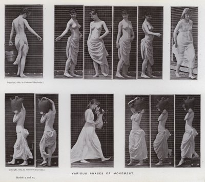 De menselijke figuur in beweging: Verschillende bewegingsfasen door Eadweard Muybridge