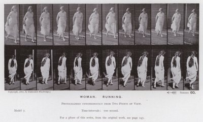 De menselijke figuur in beweging: Vrouw, rennen door Eadweard Muybridge