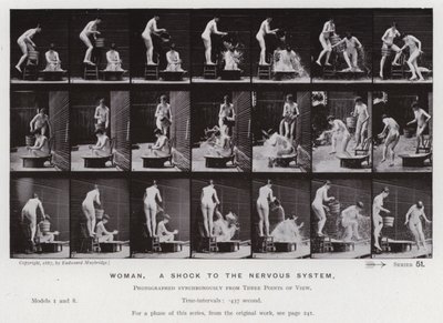 De menselijke figuur in beweging: Vrouw, een schok voor het zenuwstelsel door Eadweard Muybridge