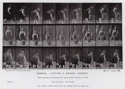 De menselijke figuur in beweging: Vrouw, een korf tillen door Eadweard Muybridge
