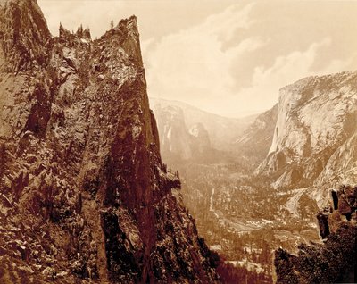 Vallei van de Yosemite vanaf Union Point door Eadweard Muybridge