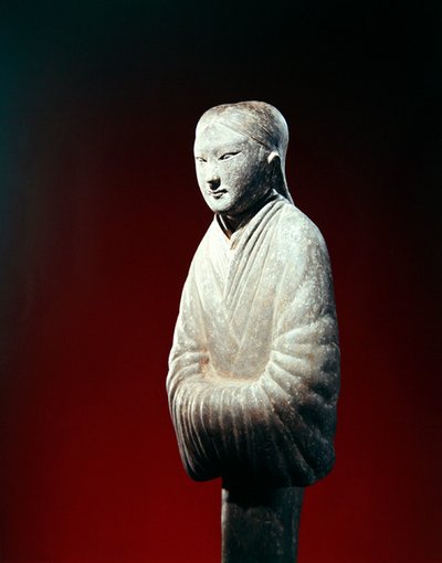 Detail van een grafbeeld, mogelijk uit de provincie Shensi door Eastern Han Dynasty Chinese School