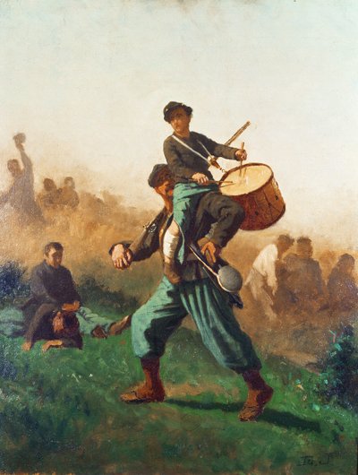 Een studie voor De gewonde trommeljongen door Eastman Johnson