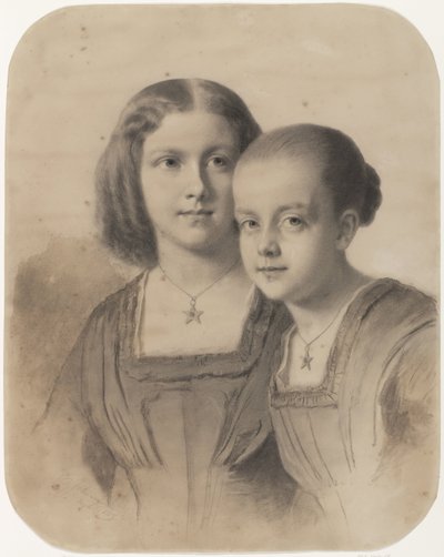 Portret van Woltera Geertruida, Gravin van Limburg Stirum en Gravin Frederika Augusta door Eastman Johnson