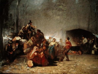 Het feest in het esdoornsugar kamp, c.1861-66 door Eastman Johnson