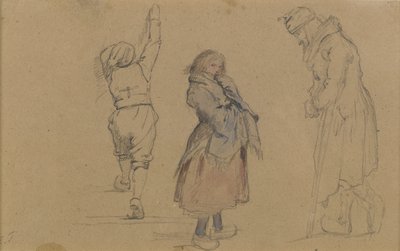 Drie Nederlandse Figuren, ca. 1852 door Eastman Johnson