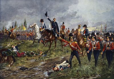 De hele linie zal oprukken, De Slag bij Waterloo door Edgar Alfred Holloway
