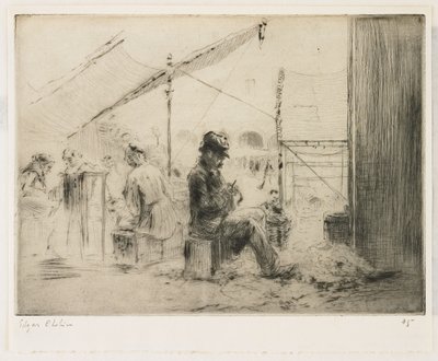 De artisjokken schiller; Rialto, Venetië door Edgar Chahine