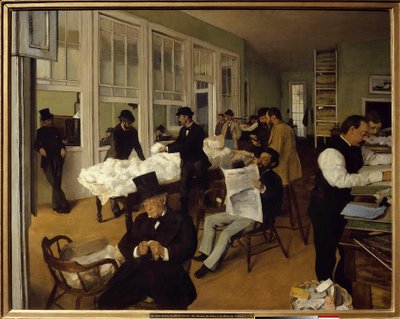 Een katoen kantoor in New Orleans door Edgar Degas