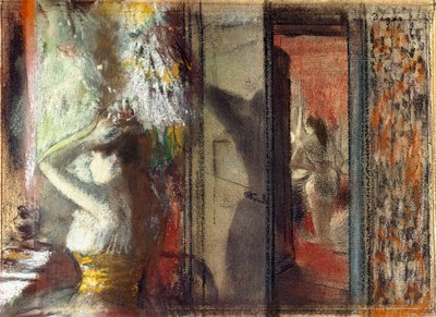 Kleedkamer van actrices, c.1885 door Edgar Degas