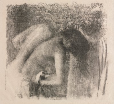 Na het Bad (Grote Versie) door Edgar Degas