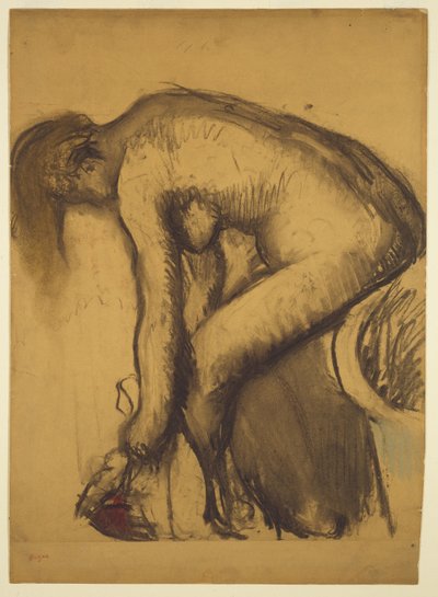 Na het bad (Vrouw die haar voeten droogt), c.1900 door Edgar Degas