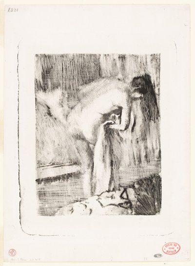 Na het bad II door Edgar Degas