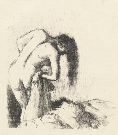 Na het bad La sortie du bain Petite planche door Edgar Degas