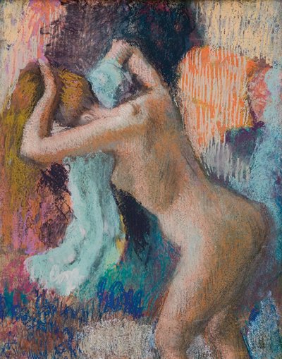 Na het bad, vrouw die zichzelf droogt door Edgar Degas