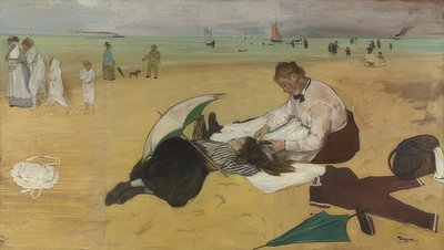 Op het strand door Edgar Degas