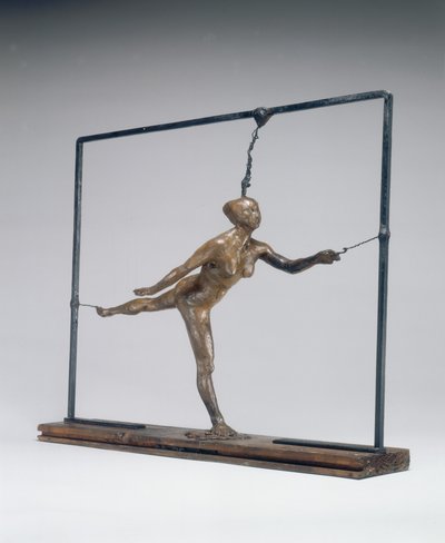 Arabesk over het rechterbeen, linkerarm voor, ca. 1885-1890 door Edgar Degas