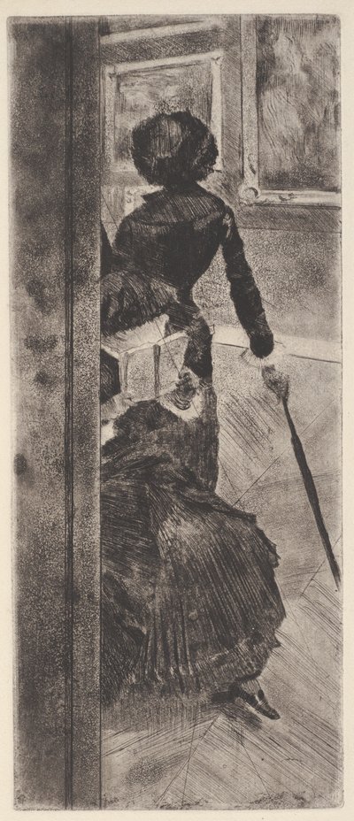 Au Louvre: La Peinture (Mary Cassatt) door Edgar Degas