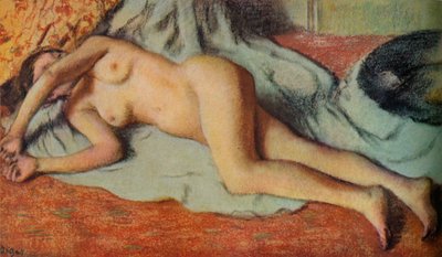 Baigneuse liggend op de grond, c1885 door Edgar Degas