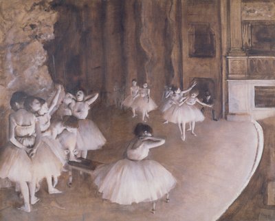 Balletrepetitie op het Podium door Edgar Degas