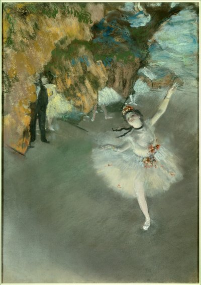 Ballet of De Ster of Danser op het podium door Edgar Degas