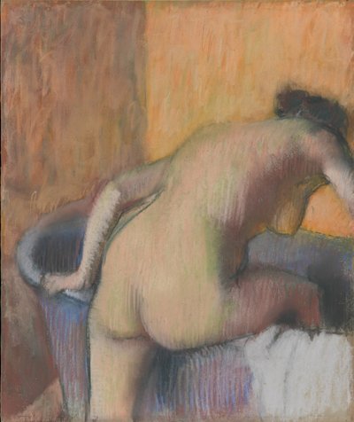 Bader die in een Bad Stapt door Edgar Degas
