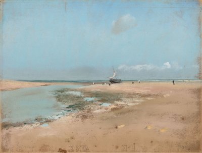 Strand bij laagwater (monding van de rivier) door Edgar Degas