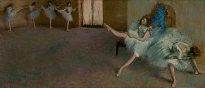 Voor het ballet, 1890-1892 door Edgar Degas