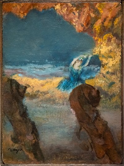 Blauwe danser en contrabas. 1891. door Edgar Degas