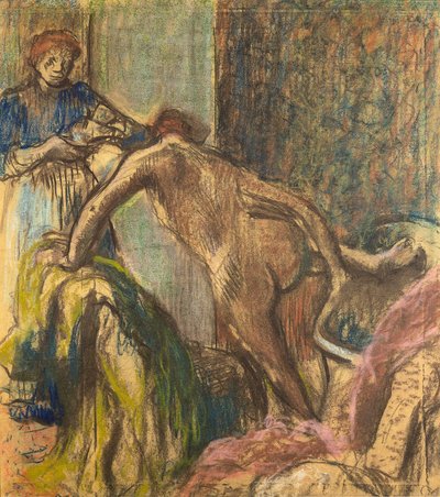 Ontbijt na het bad door Edgar Degas