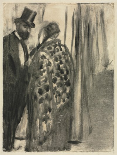 Gesprek: Ludovic Halévy en Madame Cardinal Het gesprek, ca. 1880-1883 door Edgar Degas