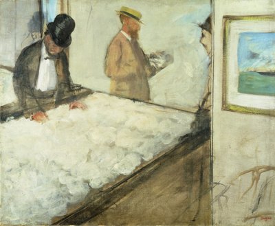 Katoenhandelaren in New Orleans, 1873 door Edgar Degas