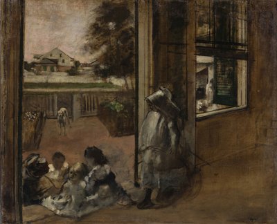 Binnenplaats van een huis in New Orleans, 1872-1873 door Edgar Degas