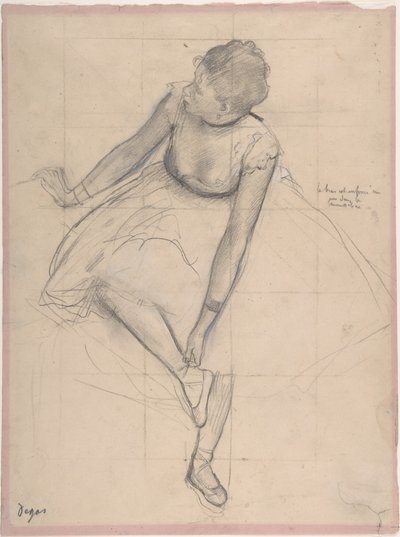 Dancer Adjusting Her Slipper door Edgar Degas