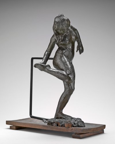 Danseres kijkt naar de zool van haar rechtervoet door Edgar Degas