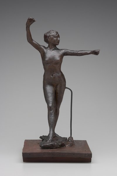 Danseres klaar om te dansen met haar rechtervoet naar voren, 1882-95 door Edgar Degas