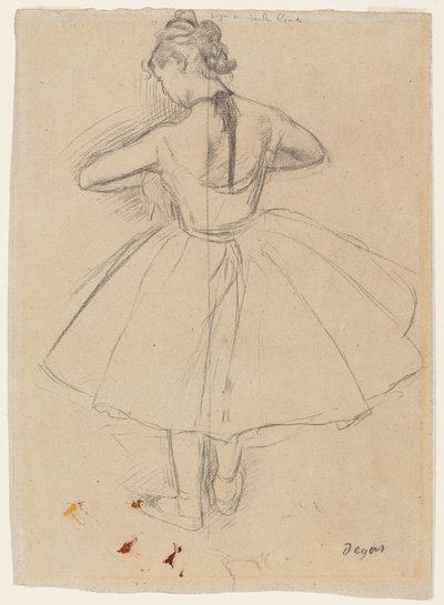Danser Staand, Achteraanzicht; Danseuse debout, vue de dos, 1872-1873 door Edgar Degas
