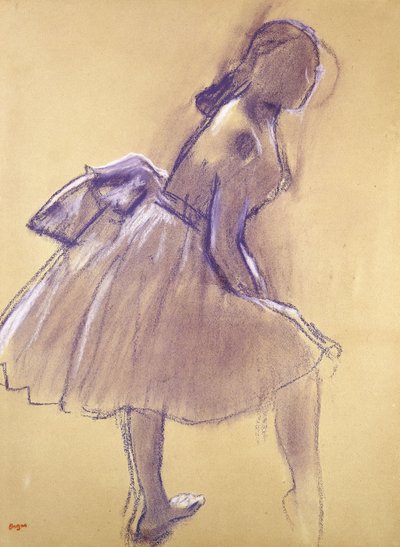Danseres Staand, in Profiel, c.1880 door Edgar Degas