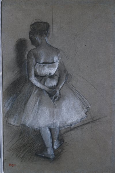 Danseres staand met handen gekruist achter haar rug, 1874 door Edgar Degas