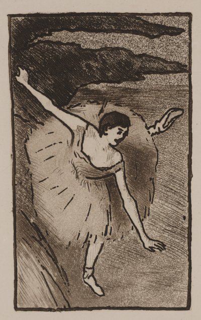 Dancer op het Podium, Buigend door Edgar Degas